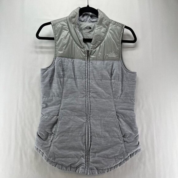 The North Face Jacket Womens Size S Pseudio Vest Puffer Full Zip Heather Gray - Picture 1 of 9